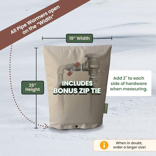 The Original Winter Pipe Insulation Cover (0˚F) - Extra-Thick EVA+NBR (UV-Coated) Insulated Backflow Preventer Freeze Protection, Pump Cover, Sprinkler/Well/Valve Head Cover - (19" W X 25" H) - Image 2