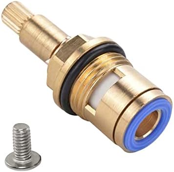 Brass Ceramic Cartridge, G1/2" Tap Ceramic Stem Cartridges Replacement for Hot Cold Water Faucet Spool Valve (Type O2- H48mm) by TOOLSTAR