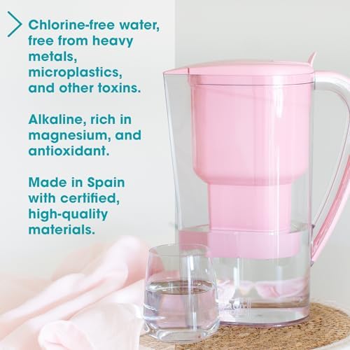 Alkanatur Alkaline Hydrogen Water Filter Pitcher - Removes Fluoride, Chlorine, Microplastics, PFAs, Lead - Activated Coconut Carbon, Ionizer, pH 9.5, Adds Magnesium - Image 6