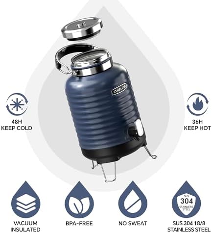 IDEUS Insulated Beverage Dispenser 1.4gal, Drink Container Deep Blue - Image 2