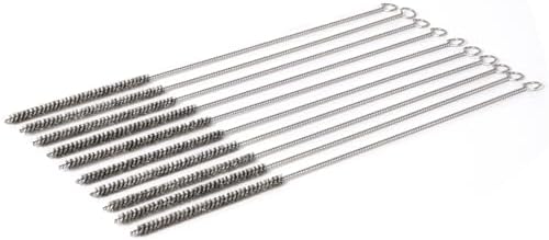 12 Inch Pipe Cleaning Brush Set with Stainless Steel Bristles, Steel Wire Tube Brush Kit for Auto Parts Polishing, Machining, Bottles, Tubes, Etc.（6mm-10pcs） by WMXXBRU