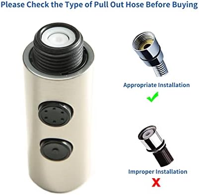 Kitchen Sink Faucet Sprayer Head, 2 Functions Sprayer Attachment for Faucet,Pull Down Faucet Head Replacement Part, G 1/2 Pull Out Spray Head for Kitchen Faucet Tap Sprayer Spout - Image 4