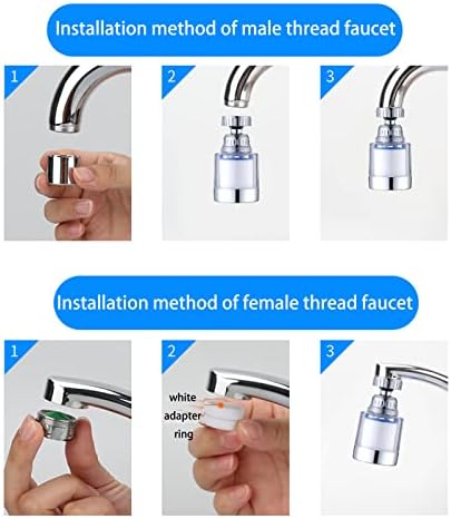 360-Degree Rotating Faucet Filter Sink Water Faucet Filter Water Purifier Faucet Filter Purifier for Kitchen and Bathroom,Removes Heavy Metals and Hard Water(Blue) - Image 4