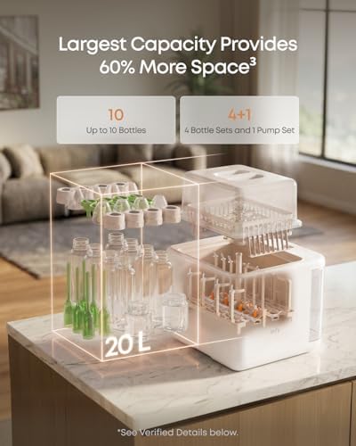 eufy Bottle Washer S1 (Detergent Tablets x 30 Count Included) with Separated Detergent Tablets x 60 Count, Largest 10-Bottle Capacity, 3D HydroBlast Cleaning - Image 6