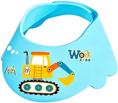 Baby Shower Cap Shield - Adjustable Waterproof Shower Visor for Kids, Soft Baby Hair Washing Shield with Ear Protection, Perfect for Toddlers & Children (Blue) by GLOWLYSUN