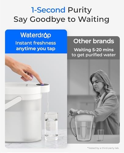 Waterdrop ED25TW Rechargeable Water Filter Dispenser, TDS Reduction, White - Image 6