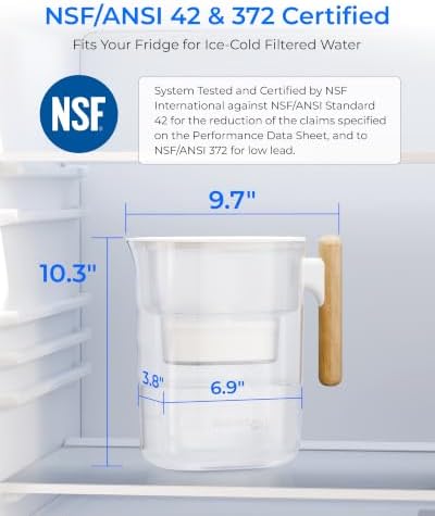 Waterdrop PT-04C Water Filter Pitcher, 10-Cup, NSF Certified, Clear - Image 2