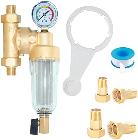 Beduan Reusable Spin Down Sediment Water Filter for Whole House Prefilter System Protector,1"Male Thread,3/4"Male & Female Thread,1/2"Male Thread (50 Micron & Scraper & 360°Head) by Beduan