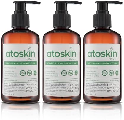 Atoskin Shower Gel (3 Pack) - for Eczema, Psoriasis, Dermatitis, and Anti-Itch Relief - Maximum Strength for Both Kids and Adults (20.4 oz) by ATOSKIN