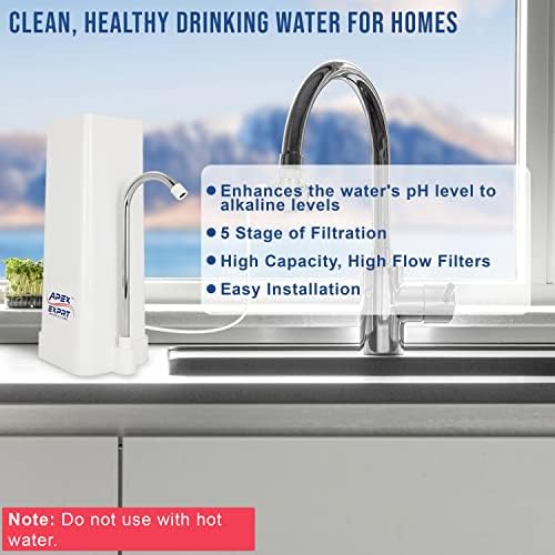 APEX EXPRT MR-1060 Countertop, 5-Stage Water Filter with Mineral pH Alkaline Technology – Easy Install Faucet Filter – Reduces Heavy Metals, Bad Taste, and 99% of Chlorine – Enhances Water Quality - Image 2