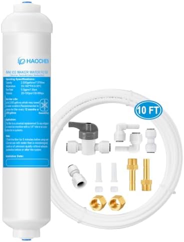 Inline Water Filter - with Water Line & Fittings for Refrigerator,Ice Maker by HAOCHENKitchenAccessories