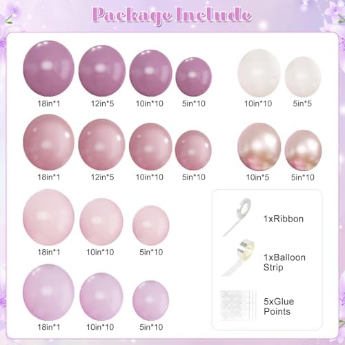 Dusty Purple Balloon Arch Kit for Baby Shower Bridal Shower Decorations - Image 5