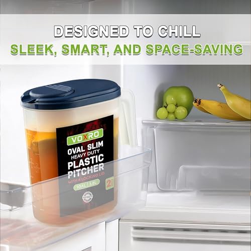 2-Pack 1 Gallon Water Pitchers with Lids, Slim Fridge Door Water Jugs - Image 5