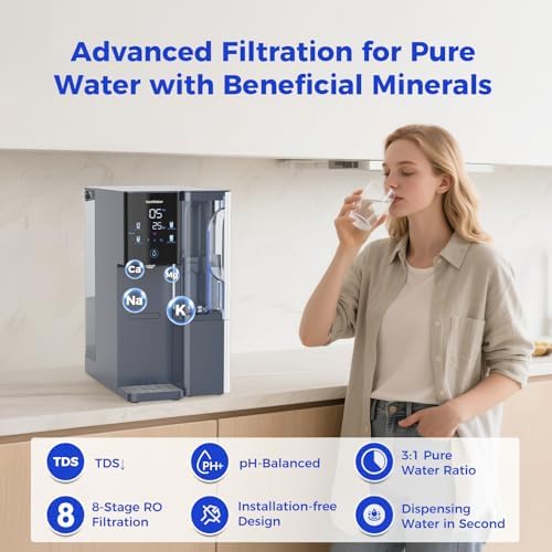 CT910 Countertop Reverse Osmosis Water Filter System with 2 Filters(1 Standard RO + 1 Remineralization pH+ RO) for Up to 4 Years of Life, 8-Stage Filtration, NSF/ANSI 372,42,58 - Bundle - Image 5