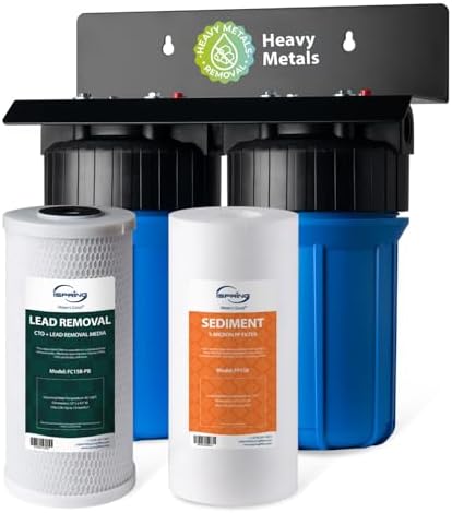 iSpring WGB21B-CPB 2-Stage Whole House Water Filtration System Reduces Cadmium, Mercury, Sediments, Chlorine, and up to 99% Lead, 1" Inlet/Outlet Ports by iSpring