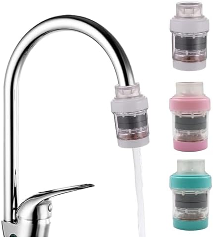 3 Pack Water Filter for Sink, Magnet Faucet Filter, Kitchen Faucet Water Filter, Activated Carbon Water Purification Filter, Faucet Mount Filters Suitable for Standard Faucet,Random Colour by PCTC
