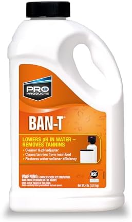 Ban-T Alkaline Water Neutralizer and Cleaner – Water Softener Tannin and Iron Removal Cleaner - Removes Hard Water Deposits, Lime Scale, Iron Staining – Restores Water Softener Efficiency by Pro+Products%2C+LLC