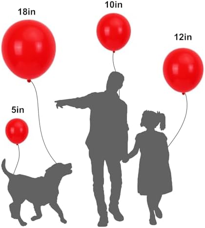 APLANET 150pcs Red Balloons Different Sizes 18 12 10 5 Inch, Valentine's Day Latex Balloons for Red Themed Birthday Wedding Baby Shower Party, Grad Anniversary Supplies, Arch Kit Decoration - Image 3