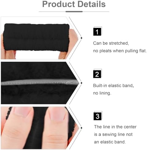 VELSCRUN 6 Pack Spa Headband, Makeup Headband, Face Wash Headbands, Skincare Headbands, Black Sponge Hair Band Bow Tie Spa Head Band for Washing Face Wristband Set Hair Accessories for Women Gifts - Image 6