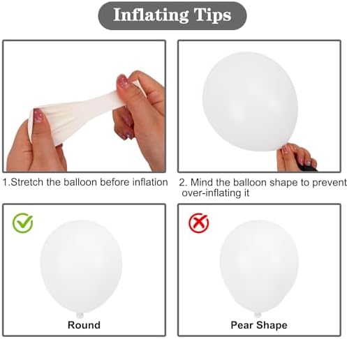 APLANET 150pcs White Balloons Different Sizes 18 12 10 5 Inch, Latex Balloons for White Themed Birthday Wedding Baby Shower Party, Grad Anniversary Supplies, Arch Kit Decoration - Image 4
