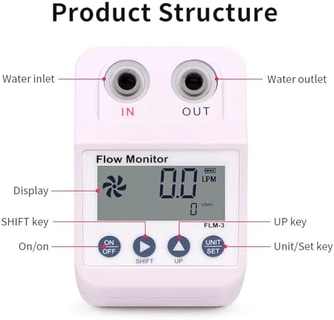 Flow Meter, FLM-3 Flowmeter 1/4" Electronic Digital Display Monitor - Image 4