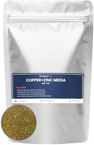 LiquaGen KDF 55 Copper Zinc Filter Media – Recyclable Granules for Chlorine, Iron, Heavy Metals & Bacteria Removal – Extends Carbon Filter Life for Whole House & Drinking Water Systems (2 LB) by LiquaGen