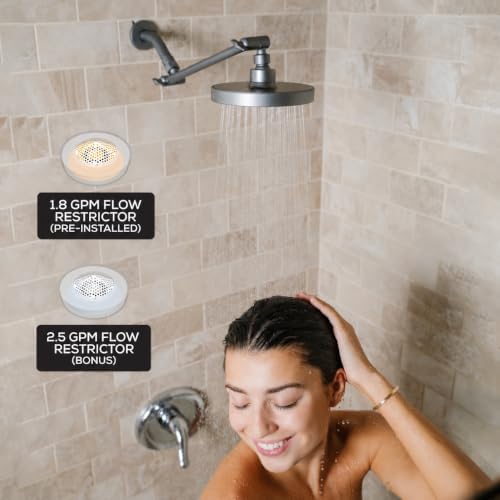 SparkPod Rain Shower Head, 6 Inch Round, Charcoal Grey Finish - Image 3