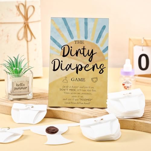 Roowest 51 Pcs Dirty Diaper Baby Shower Games, Sun - Image 5