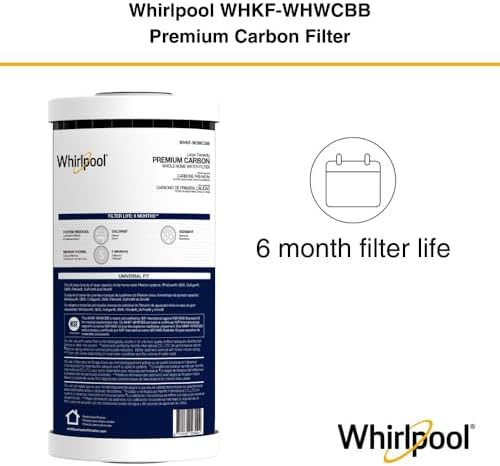 Whirlpool 10" x 4.5" Premium CTO Carbon Water Filter WHKF-WHWCBB, NSF Certified 5 Micron Reduces Chlorine, Taste & Odor, Dual Layered Pleated Sediment and Carbon Wrap, Pack of 3 - Image 6