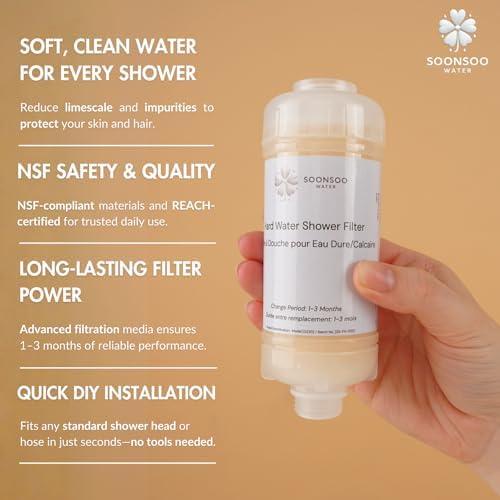 NSF Certified Hard Water Shower Filter - Removes Chlorine, Limescale & Impurities - For Soft Skin & Hair - Image 2