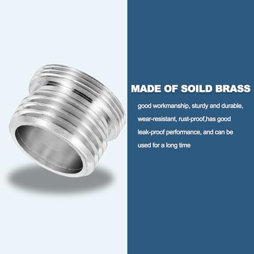 uxcell Faucet Aerator Adapter, 1/2" Male to M22 Male with Washer, 15mm Length - Image 4