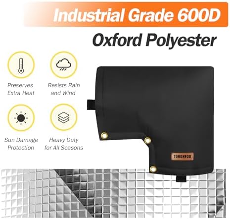 Backflow Preventer Insulation Cover for Vacuum Breaker, 13"W x 12"H, Black - Image 5
