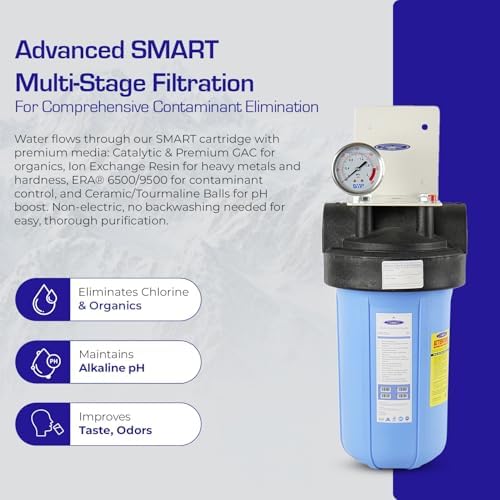 Compact Whole House Water Filter, Smart Series (3-6 GPM | 1-2 People), Single, Includes 1" Connection | Crystal Quest - Image 4