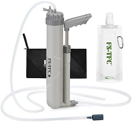 Water Purifier Survival Gear 4-Stage Portable Water Filter 1.5L/Min Fast Flow for Personal or Small Group Hiking, Camping, Travel, and Emergency Preparedness by FS-TFC