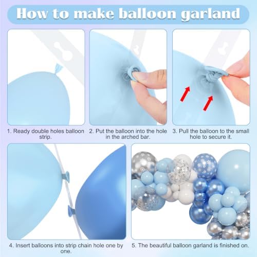 Amandir 153pcs Blue White Balloon Arch Garland Kit Different Sizes - Image 5