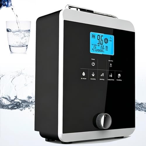 Alkaline Water Ionizer Machine for Home, 11 Titanium Plates Alkaline Water Machine, pH 3-11 Acid Water Purifier, Water Filter Up to -800mV ORP | 8000 Liters Per Filter, Auto-Cleaning(Black2) by Unknown