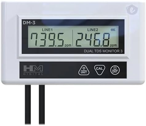 DM-3 Commercial Inline Dual TDS/EC Monitor Meter, Upgraded DM-2 DM-2EC, with Two 1/4 tee by Unknown