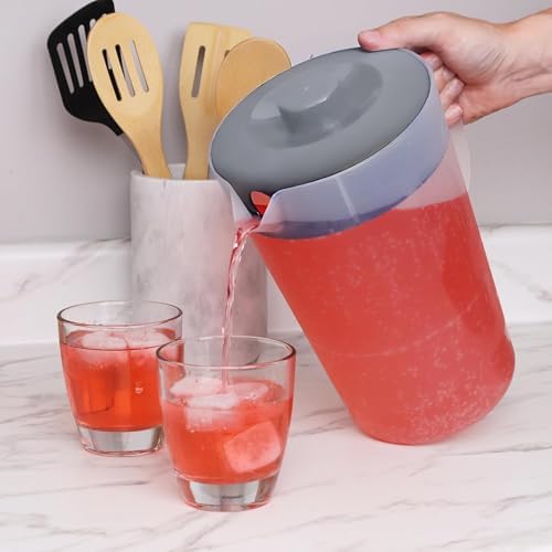 Water Pitcher with Lid 1 Gallon Pitcher BPA Free & Phthalate Free - Gray - Image 2