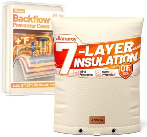 Backflow Preventer Insulation Cover 36" x 24" Pipe Covers for Outside Khaki by Unknown