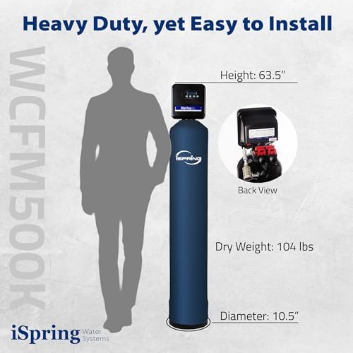 iSpring WCFM400K Whole House Iron and Manganese Water Filter System, Digital Control with Automatic Regeneration & Air Injection, Set & Forget Design - Image 5