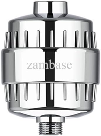 Shower filter removes Impurity,soothes dry skin,dandruff,eczema.Silver1pcs. by Zambase
