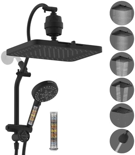 Hibbent 5-spray Dual Filtered Rainfall Shower Head with 10 Spray Handheld by Hibbent