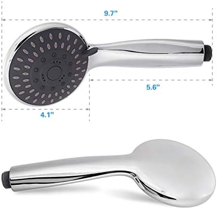 Briout Handheld Shower Head High Pressure 5-Settings with Hose, Chrome - Image 6