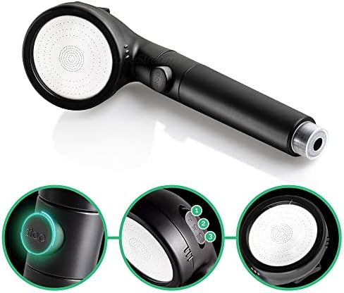 StoneStream Mineral Stone Filter Shower Head, High Pressure, Matte Black - Image 4