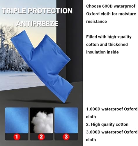 Outdoor Faucet Covers for Winter Freeze Protection,Backflow Preventer Cover Insulated，Water Sprinkler Covers for Outside,Well Pump Bag， Protects from Severe Snow and Intense Sun - Image 3