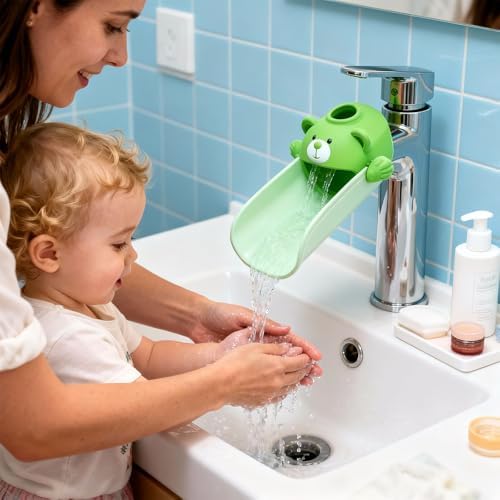 SKYROKU Faucet Extender for Toddlers with Temperature Sensor, Cute Bear - Image 6
