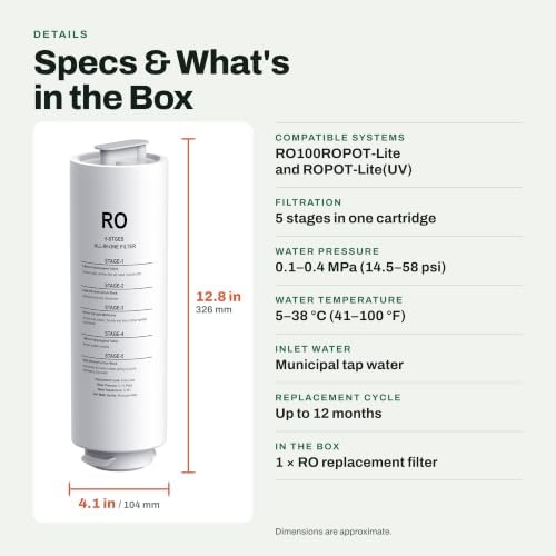 5-in-1 RO Replacement Filter Compatible with Bluevua RO100ROPOT-Lite - Image 7