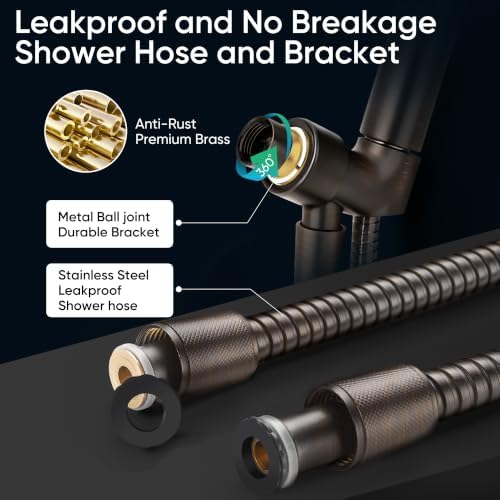 Cobbe 8-Setting Handheld Shower Head, Water-Saving Design, ORB - Image 6