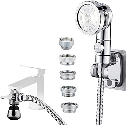 Sink Faucet Sprayer Attachment, Faucet Shower Sprayer with 59" Stainless Steel Hose for Hair Washing&Pet Shower for Bathroom Bathtub, Kitchen,Garden Tub,Utility Laundry Tub by MOSELNY