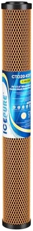 ICEPURE 5 Micron 20" x 2.5" Whole House Activated Carbon and KDF Water Filter Cartridge, Heavy Metal Removal Filter Replacement for EP-20, C1-20, F3WCB32, CTO20-KDF, 1PACK by ICEPURE